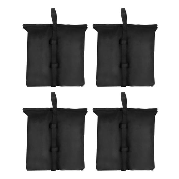 Uxcell 17x16" Canopy Weight Bags Waterproof Leg Weights Sandbag for Tent 4 Pack 600D Oxford Black