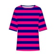 thumbnail image 5 of BangWanChi 3/4 Length Sleeve Womens Tops Plus Size Women's Ladies Fashion Casual Cropped 3/4 Sleeve Printing Cotton Loose Shirt Blouse Top, 5 of 5