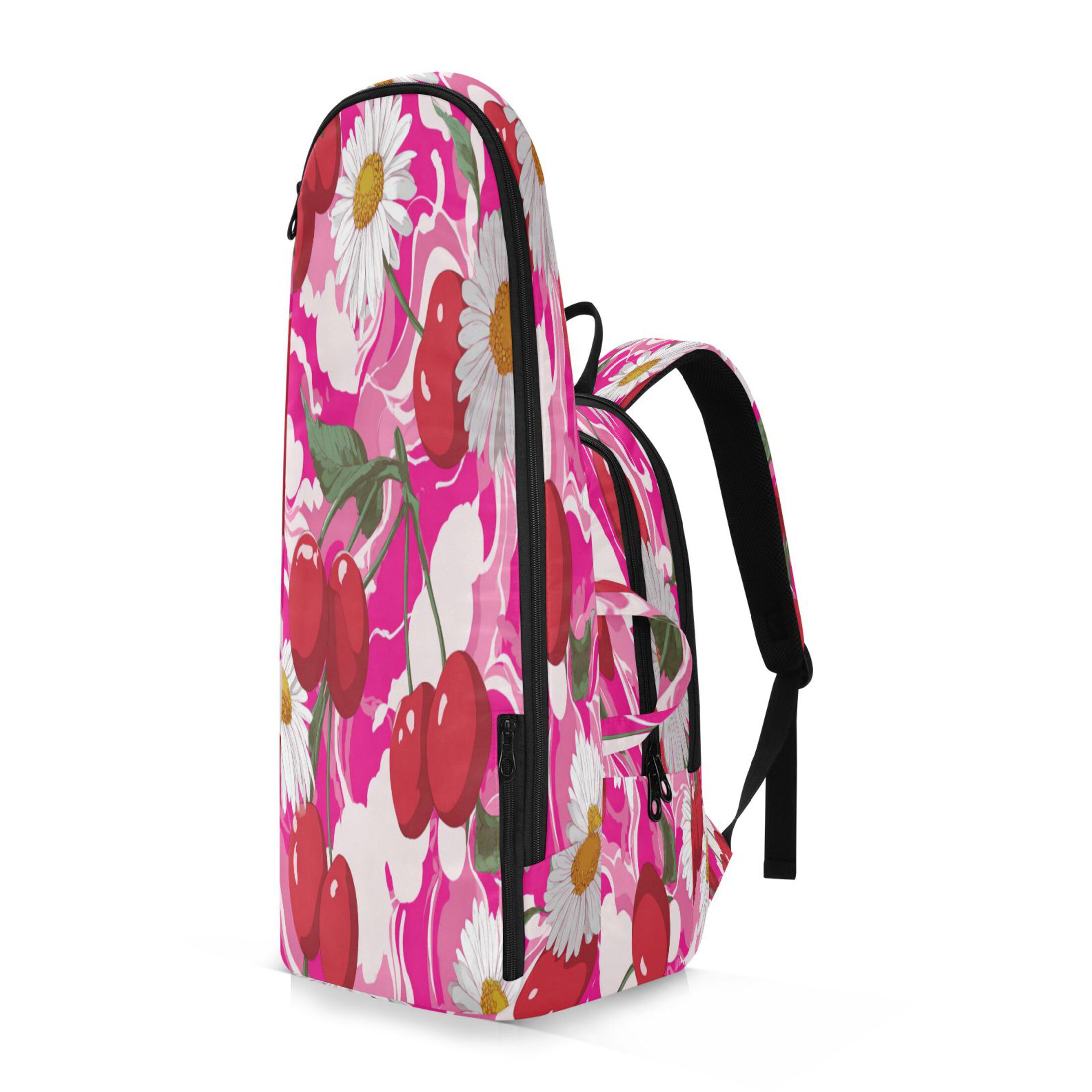 2 Racquet Holder Tennis Backpack Tennis Racket Covers Gym Bags Cherries and Daisies
