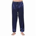 thumbnail image 2 of Men Silk Satin Long Pyjamas Pants Bottoms Drawstring Pajamas Sleeping Nightwear Trousers Tw, 2 of 5