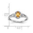 thumbnail image 2 of 925 Sterling Silver Polished Citrine and Diamond Ring Size 5 Ring for Women - .02 dwt .36 cwt, 2 of 2