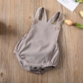 thumbnail image 4 of Newborn Baby Corduroy Sleeveless Romper Solid Color Backless Jumpsuit, 4 of 8