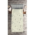 thumbnail image 2 of Ambesonne Airplane Print Quilted Coverlet 2 Pcs, Minimal Silhouettes, Twin Size, Cream Grey, 2 of 2