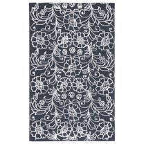 SAFAVIEH Marbella Zarif Floral Area Rug, Black/Ivory, 4' x 6'