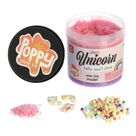 Aurora Toys - Medium Poppy Slime Co. - 11.3oz Unicorn Rainbow Slime - Gooey Toy