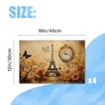 thumbnail image 2 of BaHomeck placemats Set of 4 rectangle Linen Cotton Placemats for Dining Table Washable Heat Resistant,Vintage Eiffel Tower With Roses,18*12inch, 2 of 4