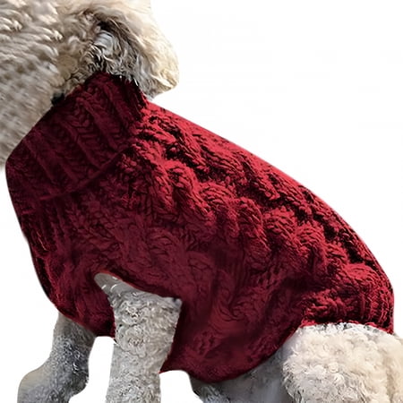 GASTROPOD Pet Dog Turtleneck Knitting Sweater Coat Winter Warmer Thickening Pullover Knitwear Crochet Coat Clothes for Small Medium Large Dog Puppy Cat