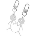 thumbnail image 3 of 2 Pcs Porte-Clés en Acier Inoxydable Style Pendentif Boucle Drôle, 3 of 8