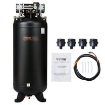 VEVOR 80 Gallon Compressor, 6.5HP, 15.5SCFM@90 PSI, Dual-Stage 145PSI, Oil-Free, 86dB Quiet Operation, Ideal for Manufacturing, Construction, Auto Repair