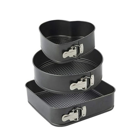 

Pack of 3 Non-stick Coating Removable Bottom Cake Pans Carbon Steel Kitchen Cupcake Baking Moulds Reusable Trays Bakeware