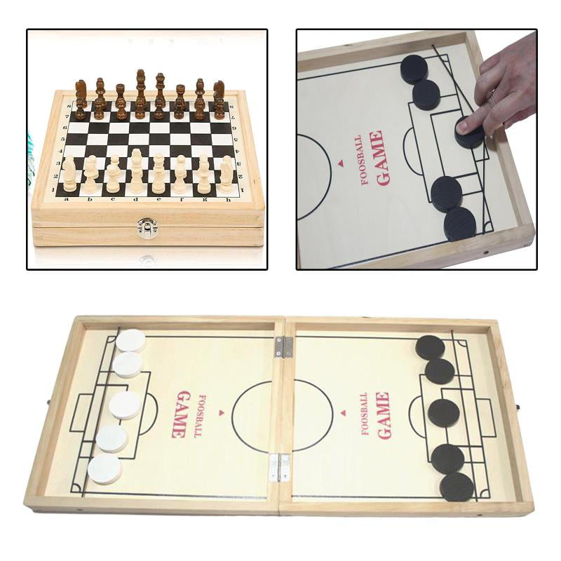 Details about   2 in 1 Folded Fast Sling Puck Game International Chess Foldable 24x12inch