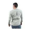 thumbnail image 3 of Camisa Casual De Hombre Manga Larga Rayas Cuello Mao Chili Beans Verde Ropa de hombre T M, 3 of 4