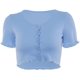 thumbnail image 1 of Tank Crop Tops Mujer Botón de punto de manga corta azul L Jormftte LRWJ645-11, 1 of 2