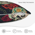 thumbnail image 6 of LNWH Skull Arounding Rose Throw Pillow Covers, Square Soft Linen Decorative Pillow Cases, 16"x16" Inch, 6 of 8