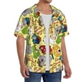thumbnail image 4 of Honeii 's Animals for men's short-sleeved button-up collared shirt featuring a pocket, perfect for beach vacations, and travel adventures., 4 of 5