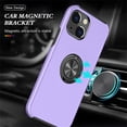 thumbnail image 5 of JTCASES for iPhone 15 Plus Case, Car Mount Bracket 2-layer Hybird Shockproof PC TPU Anti-fall Slim Fit Lightweight Magnetic Cover for iPhone 15 Plus（6.7" 2023) - Purple, 5 of 7
