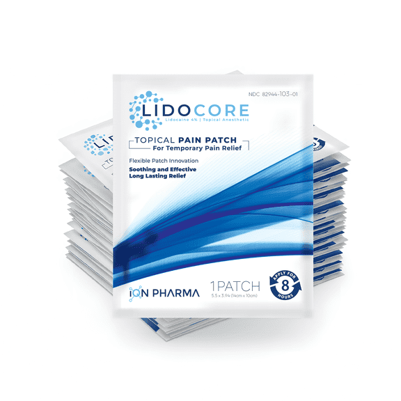 LIDOCORE Pain Relief Patches with 4% Lidocaine - 50 Count