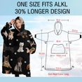 thumbnail image 4 of Oversized Wearable Blanket Hoodie,Dog Breeds Sherpa Blanket Hoodie with Super Pockets,Super Warm Fuzzy Pullover for Women & Men, 4 of 6