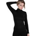 thumbnail image 1 of Mujer Invierno Cálido Grueso Forro Polar Térmico Manga Larga Cuello Alto Cuello Alto Camisa Superior Cepillada, 1 of 4