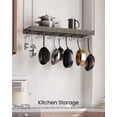 thumbnail image 3 of Hanging Pot Rack Ceiling Wall Mounted Pot Rack for Kitchen Industrial Style Pot Hanger with Hooks Cookware Storage Organizer for Pots and Pans Rustic and TPRBFC, 3 of 8