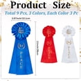 thumbnail image 2 of 1set 3 Colros Polyester Ribbon with Word Garment Accessories Flat Round Badge for Graduate Party Decorations Mixed color 420mm 3pcs/color, 2 of 5