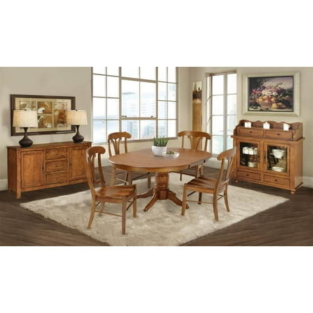 Athol Pedestal Dining Table In Tobacco Finish Walmart Com Walmart Com