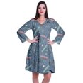 thumbnail image 1 of Moomaya Robe Courte Évasée Imprimée de Designer, Manches Longues, Tunique en Velours, Robes pour Femmes, 1 of 6