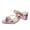 Pink, variant on Xfvqtps Ladys Sandals Slip on Cross Strap Rhinestone Bilingbiling Bright Surface High Chunky Heels Open Toe Arch Support Non Slip Breathable Summer High Heels Black