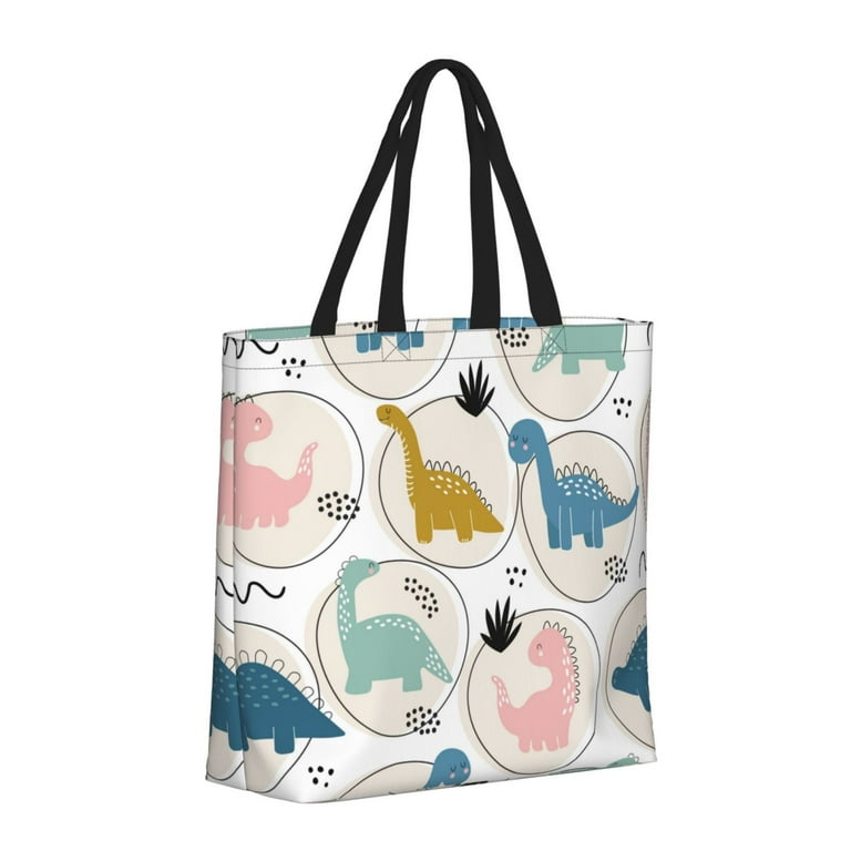 Disketp Cute Dinosaurs Canvas Tote Bag,Women Shoulder Bag Disketp Cute Dinosaurs Canvas Tote Bag,Women Shoulder Bag