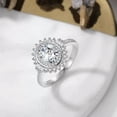 thumbnail image 4 of 3ct Oval Women's White Wedding 6*8MM CZ 925 Silver Flower Engagement Ring Sz 4-9, 4 of 5