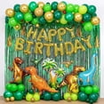 thumbnail image 1 of Globos de fiesta de jungla verde, suministros para fiesta de cumpleaños de dinosaurios, decoraciones de feliz cumpleaños para niño, 1 of 5