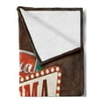 thumbnail image 2 of Movie Theater Soft Flannel Fleece Throw Blanket, Retro Style Cinema Sign Design Film Festival Hollywood Theme, Cozy Plush for Indoor and Outdoor Use, 70" x 90", Vermilion Turquoise, by Ambesonne, 2 of 5