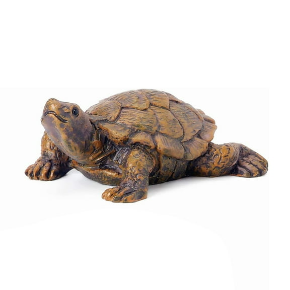 Mosey Vivid Simulation Turtle Statue Realistic Looking Hand-crafted Smooth Surface Resin Miniature Tortoise Ornament Outdoor Pond Decor Garden Supplies