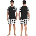 thumbnail image 5 of MINTREUS Men's Pajamas Colors Contrast Short Sleeve Round Neck 2-piece Set Men's Loose Shorts Casual Set Raglan Pajamas, 5 of 6