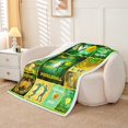 thumbnail image 2 of Erosebridal Pickleball Patchwork Fleece Blanket, Green Fuzzy Blanket Throw, Microfiber, 90x90, 2 of 6
