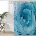 thumbnail image 4 of Shower Curtain Bathroom Set Modern Blue Ombre Rose Texture Waterproof Fabric Shower Curtains with Grommets&Hooks Silver Lines Seamless Privacy Bath Curtain for Bathtub 72x72in, 4 of 7