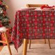 thumbnail image 3 of Christmas Tablecloth Snowflake Plaid Table Cloth Xmas Place Mat Rectangular Festival Table Cover Christmas Kitchen Home Decor, 3 of 3