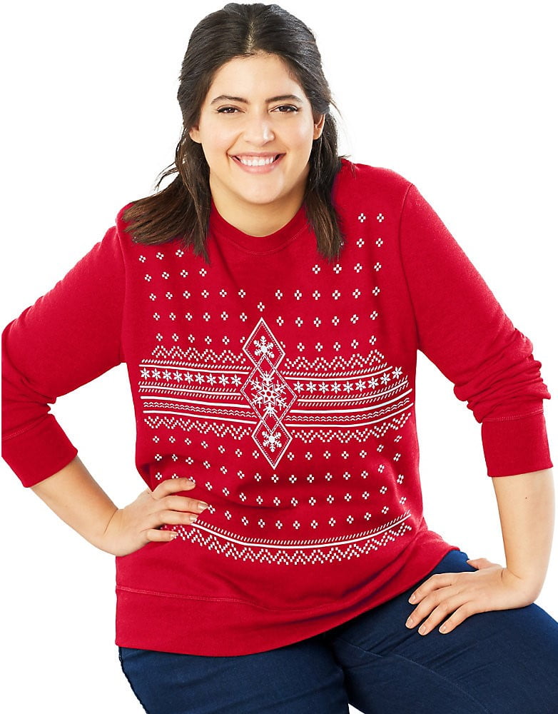 Just My Size - Just My Size Women's Plus Size Ugly Christmas Sweatshirt - Walmart.com - Walmart.com