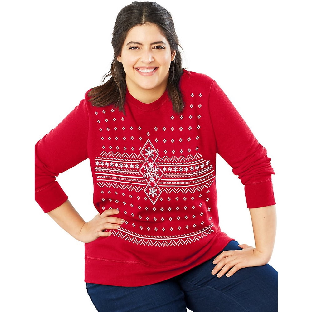 Just My Size - Just My Size Women's Plus Size Ugly Christmas Sweatshirt ...