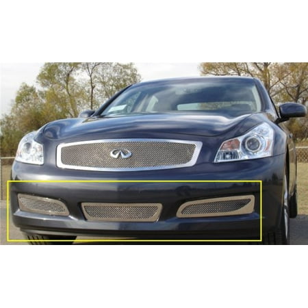 Grille Polished Stainless Steel Frame T-Rex Grilles 55809 Upper Class Mesh Polished Stainless Steel Bumper Grille Insert ()
