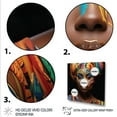 thumbnail image 3 of Designart "Portrait of Colorful Essence of African Woman II" Fashion Framed Wall Art - Glam Colorful Woman African Bedroom Framed Canvas Wall Art, 3 of 6