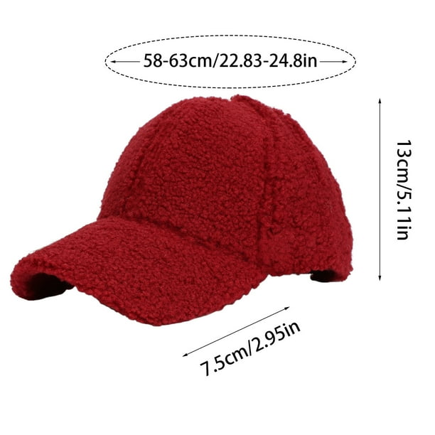 Casquette De Baseball En Fausse Laine D'Agneau Pour Femme - Style Hip-Hop Unisexe, Chaude Pour L'Hiver Et L'Extérieur