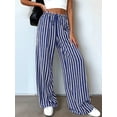 thumbnail image 6 of Pants Elastic Waist Palazzo Pants for Women Casual Lounge Wide Leg Pants Blue XL, 6 of 9