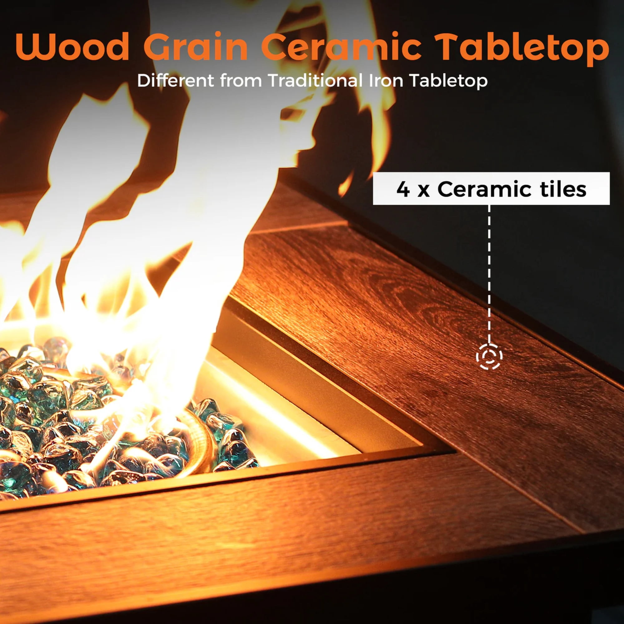 BALI OUTDOORS Propane Gas Fire Pit Table with Lid for Outside Backyard, Patio 50000 BTU 30 inch