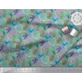 thumbnail image 3 of Soimoi Japan Crepe Satin Fabric Tropical Leaves Print Fabric by The Yard 42 Inch Wide, 3 of 3