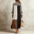 thumbnail image 5 of Lnmiateer Women Flowy Oversized Collared Shirt Maxi Dress Front Button Placket Side Slit Printed Boho Dress for Beach Commute Daily Occasions, 5 of 5