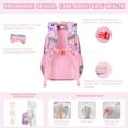 thumbnail image 4 of Mochila MUSEVOS Kids con estampado kawaii impermeable morado/arcoíris, 4 of 9