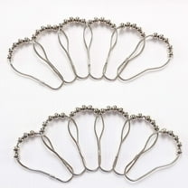 Brushed Nickel Shower Curtain Hooks 12 Piece Set