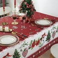 thumbnail image 3 of Waterproof Christmas Tablecloth Embossed Rectangular Party Festive Party Lace Table Cloth Red Tablecloth, 3 of 5