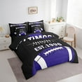 thumbnail image 3 of Erosebridal Rugby Sports Bedding Sets Queen Size,Baltimore Comforter Sets with Sheets,Purple Black Bed in a Bag Queen Size For Teens,Breathable Room Decoration Reversible,7-Piece, 3 of 7